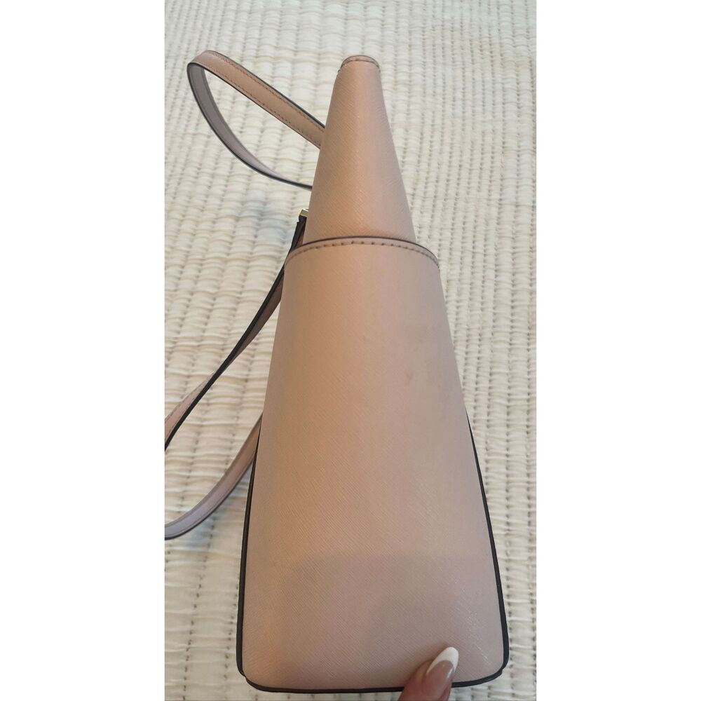 Michael Kors Charlotte Saffiano Leather Top-Zip Bag Powder Blush Pink - Picture 7 of 12